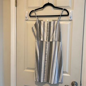 Striped thin strap mini dress